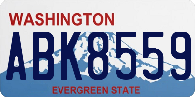 WA license plate ABK8559