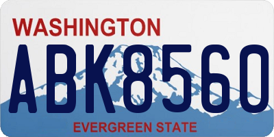 WA license plate ABK8560