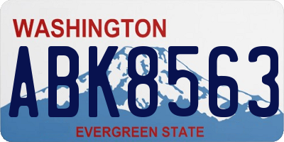 WA license plate ABK8563