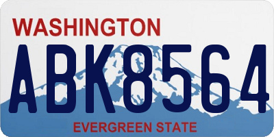 WA license plate ABK8564