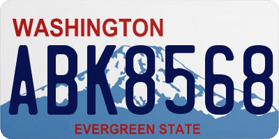 WA license plate ABK8568