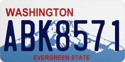 WA license plate ABK8571