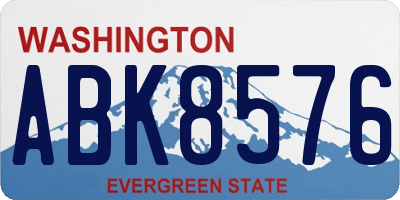 WA license plate ABK8576