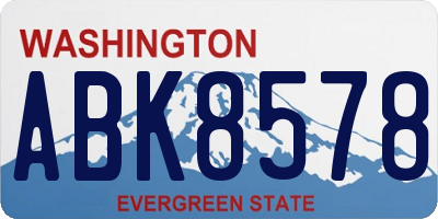 WA license plate ABK8578