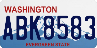 WA license plate ABK8583