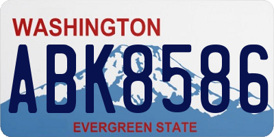 WA license plate ABK8586