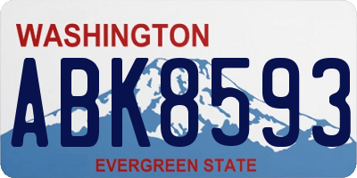 WA license plate ABK8593