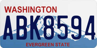 WA license plate ABK8594