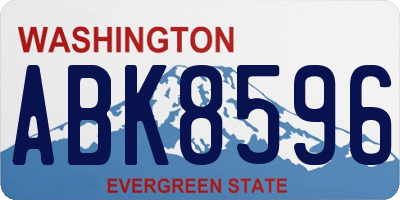 WA license plate ABK8596