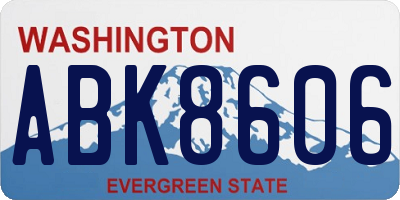 WA license plate ABK8606