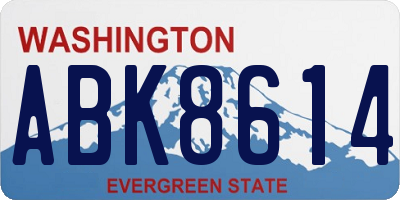 WA license plate ABK8614