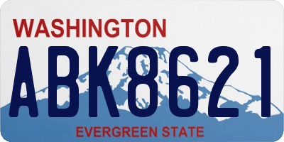 WA license plate ABK8621