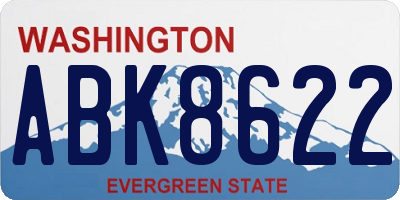 WA license plate ABK8622