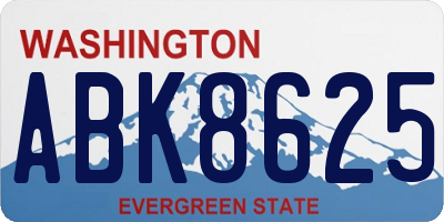 WA license plate ABK8625
