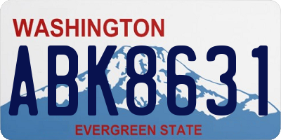 WA license plate ABK8631