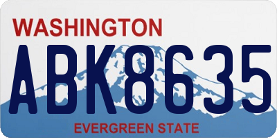 WA license plate ABK8635