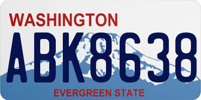 WA license plate ABK8638