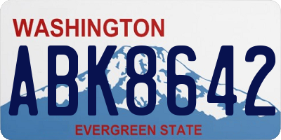 WA license plate ABK8642
