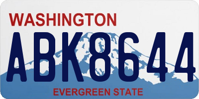 WA license plate ABK8644