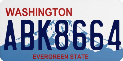 WA license plate ABK8664