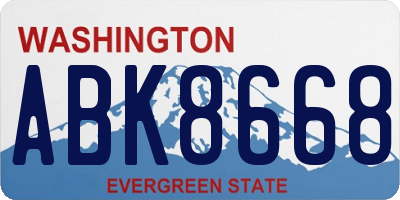 WA license plate ABK8668