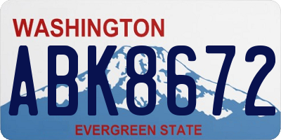 WA license plate ABK8672