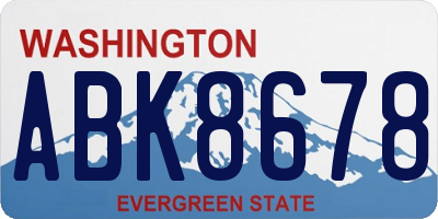 WA license plate ABK8678