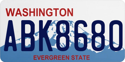 WA license plate ABK8680
