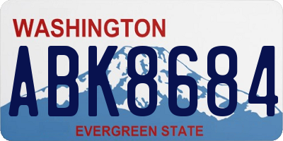 WA license plate ABK8684