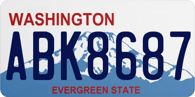 WA license plate ABK8687