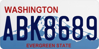 WA license plate ABK8689
