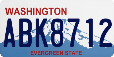 WA license plate ABK8712