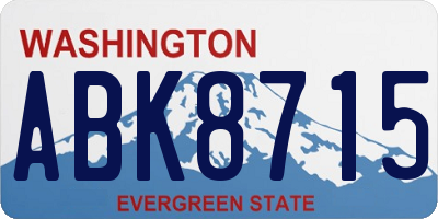 WA license plate ABK8715