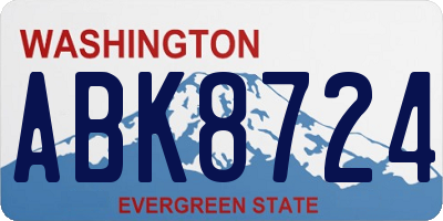 WA license plate ABK8724