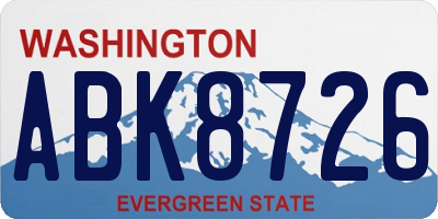 WA license plate ABK8726