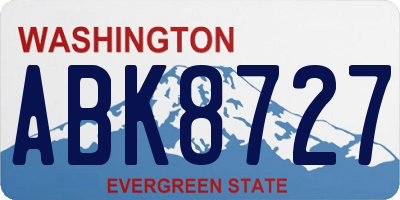 WA license plate ABK8727