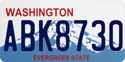 WA license plate ABK8730