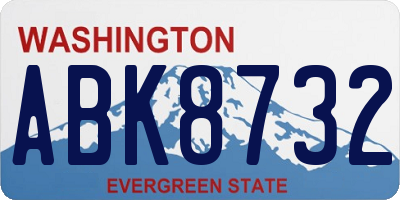 WA license plate ABK8732