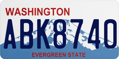 WA license plate ABK8740