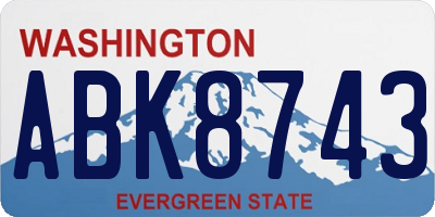 WA license plate ABK8743