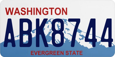 WA license plate ABK8744