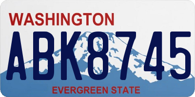 WA license plate ABK8745
