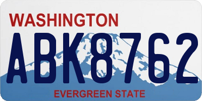 WA license plate ABK8762