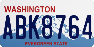 WA license plate ABK8764