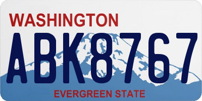 WA license plate ABK8767