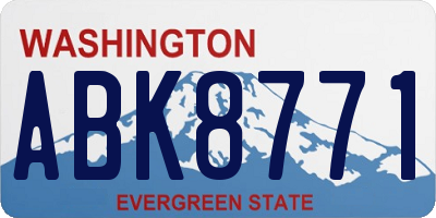 WA license plate ABK8771