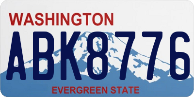 WA license plate ABK8776