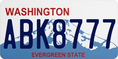WA license plate ABK8777