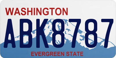 WA license plate ABK8787