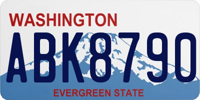 WA license plate ABK8790